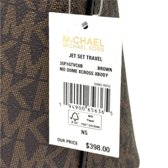 MICHAEL KORS Jet Set Travel Medium Dome Crossbody Bag Brown - Picture 9 of 9